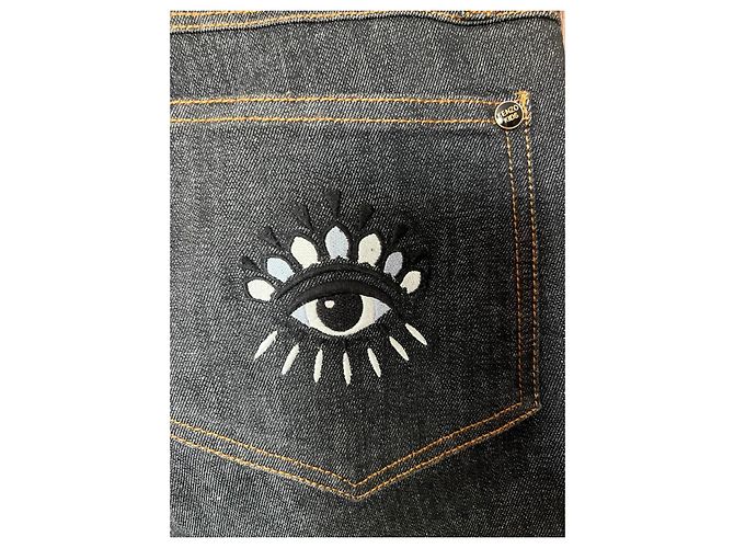 Kenzo Kids Jeans mit gesticktem Auge Dunkelblau - Ansicht 4