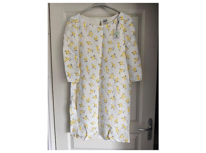 Claudie Pierlot Sommerkleid mit gelbem Blumenprint Weiß - Ansicht 2