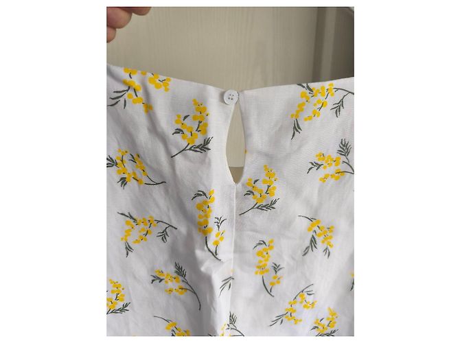 Claudie Pierlot Sommerkleid mit gelbem Blumenprint Weiß - Ansicht 4