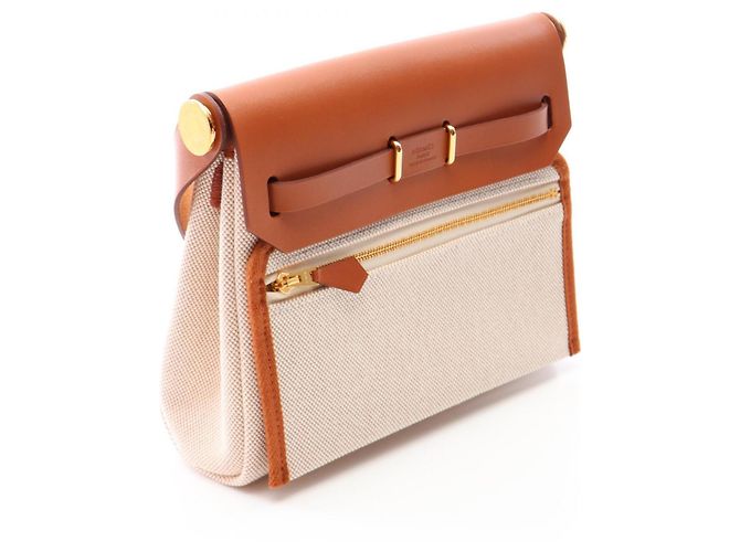 Hermès Borsa a tracolla Hermes Herbag Zip Mini Marrone Crudo - vista 2