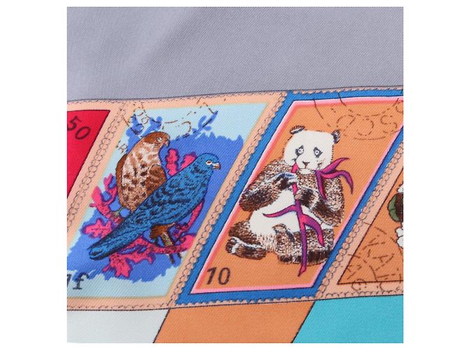 Hermès Foulard Hermes Carre 90 Correspondance Marrone Multicolore - vista 11