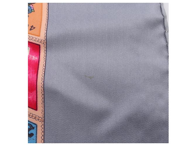 Hermès Foulard Hermes Carre 90 Correspondance Marrone Multicolore - vista 4