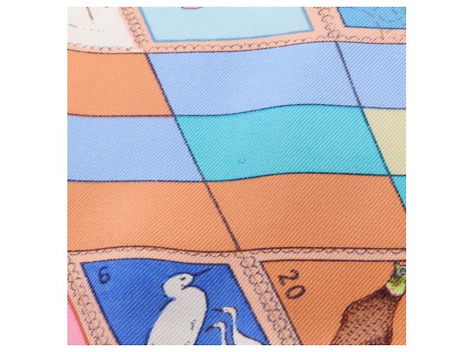 Hermès Foulard Hermes Carre 90 Correspondance Marrone Multicolore - vista 5