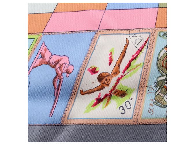 Hermès Foulard Hermes Carre 90 Correspondance Marrone Multicolore - vista 8