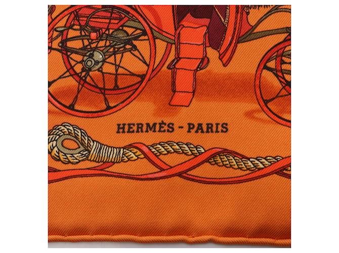 Hermès Hermes Petit Carré 45 MUSEE Schal Orange - Ansicht 4