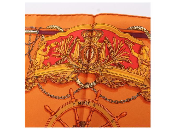 Hermès Hermes Petit Carré 45 MUSEE Schal Orange - Ansicht 5