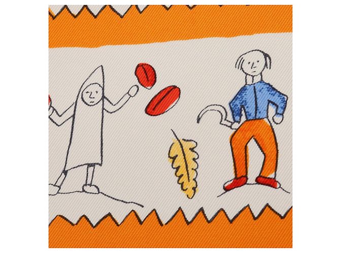 Hermès Foulard Hermes Carre 90 RETOUR A LA TERRE Blu Multicolore - vista 6