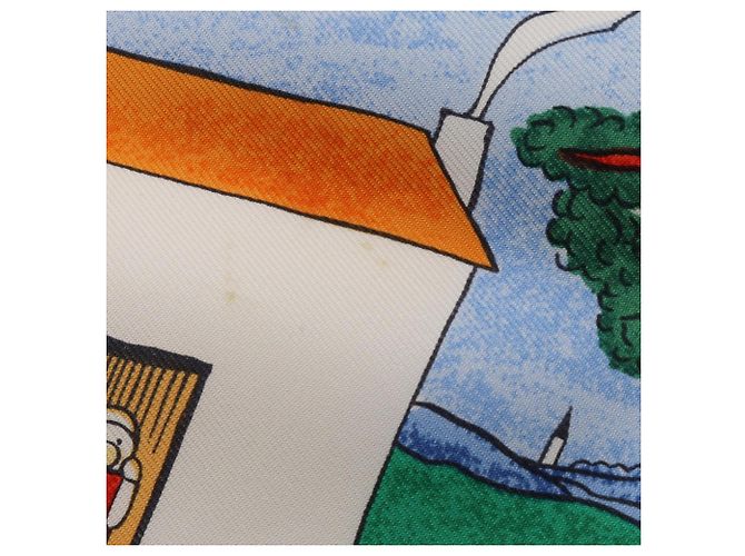 Hermès Foulard Hermes Carre 90 RETOUR A LA TERRE Blu Multicolore - vista 7