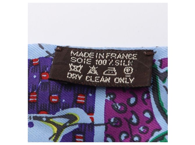 Hermès Hermes Twilly Le Boubou H Ribbon Scarf Muffler Blu Multicolore - vista 5
