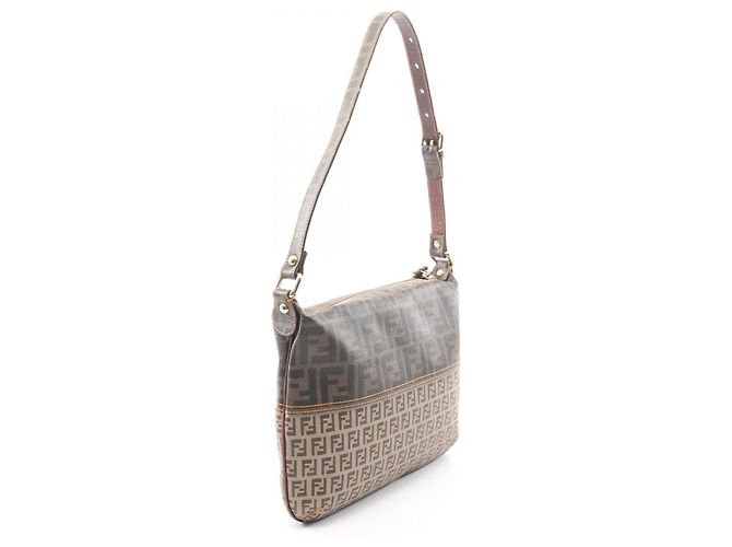 Borsa a tracolla Fendi Zucca Zucchino Marrone Nero Beige - vista 2
