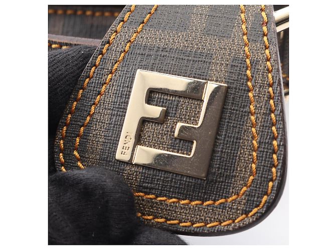 Borsa a tracolla Fendi Zucca Zucchino Marrone Nero Beige - vista 6