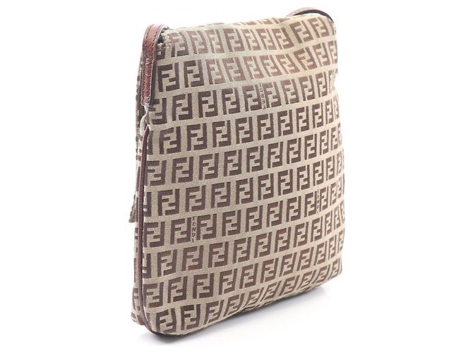 Borsa a spalla Fendi Zucchino Marrone Beige - vista 2
