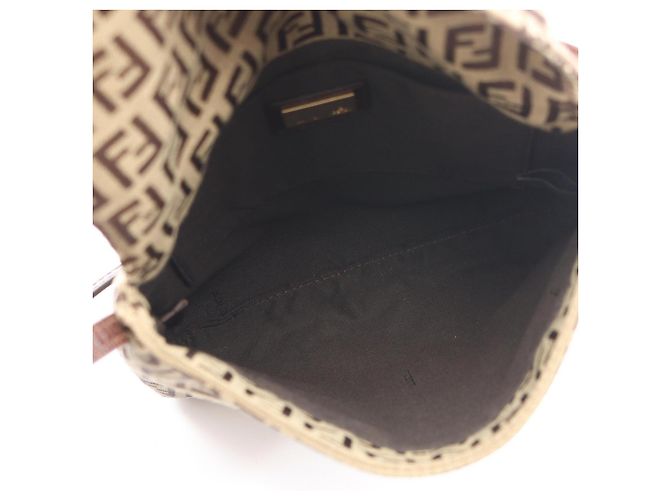 Borsa a spalla Fendi Zucchino Marrone Beige - vista 3