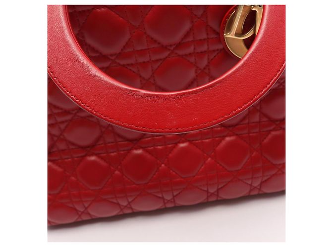 Borsa Christian Dior Dior Lady Large in pelle rossa Rosso - vista 11