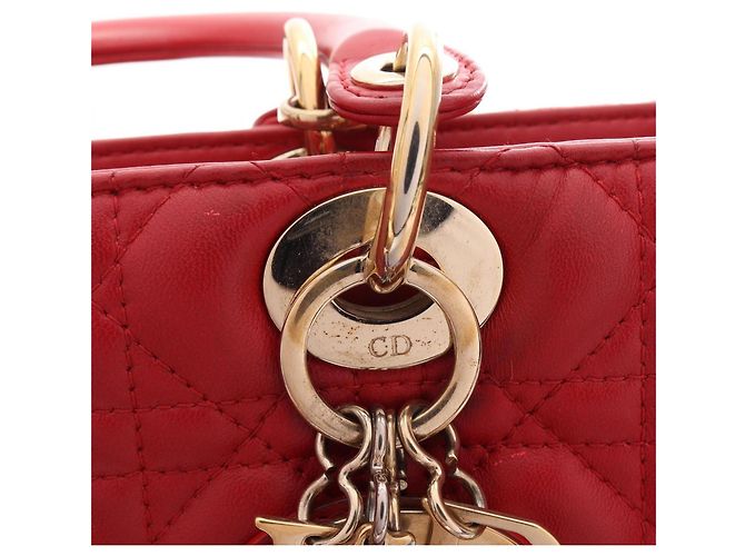 Borsa Christian Dior Dior Lady Large in pelle rossa Rosso - vista 14