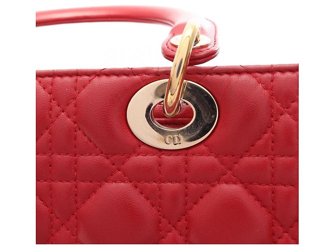 Borsa Christian Dior Dior Lady Large in pelle rossa Rosso - vista 15