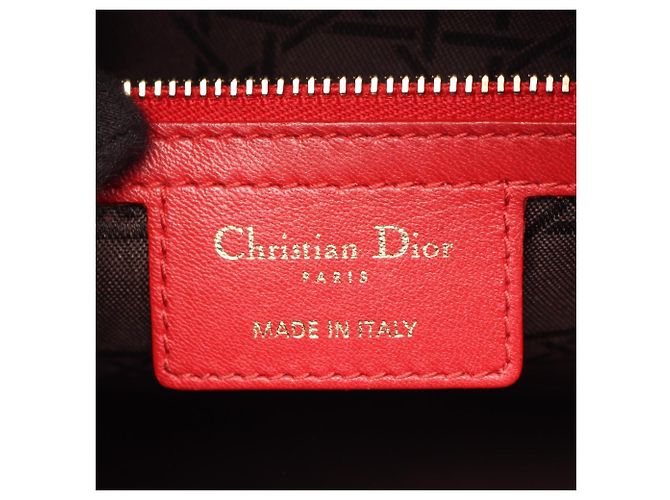 Borsa Christian Dior Dior Lady Large in pelle rossa Rosso - vista 4