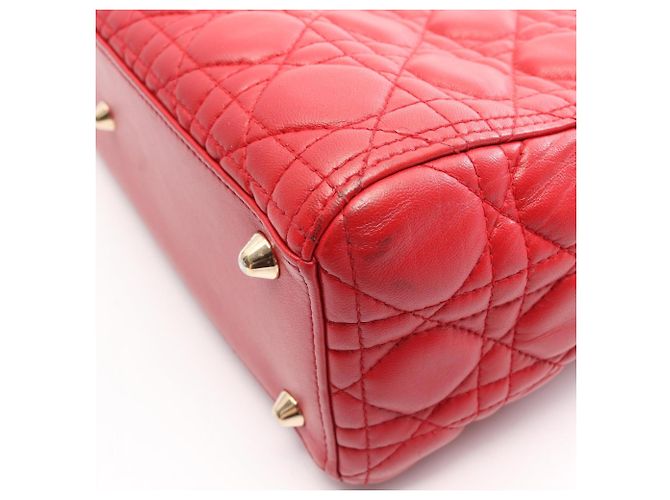 Borsa Christian Dior Dior Lady Large in pelle rossa Rosso - vista 5