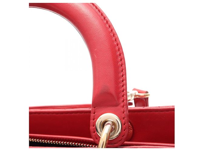 Borsa Christian Dior Dior Lady Large in pelle rossa Rosso - vista 8