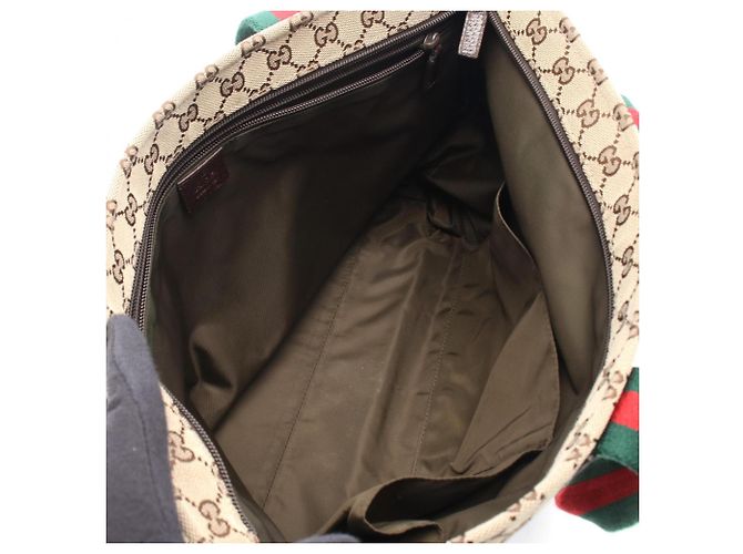 Gucci Webbing Line Tote Bag Brown Multiple colors Beige - view 3