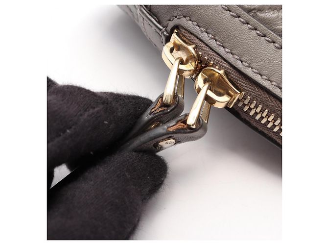 Borsa a mano Gucci Microguccissima in pelle grigia Marrone - vista 12