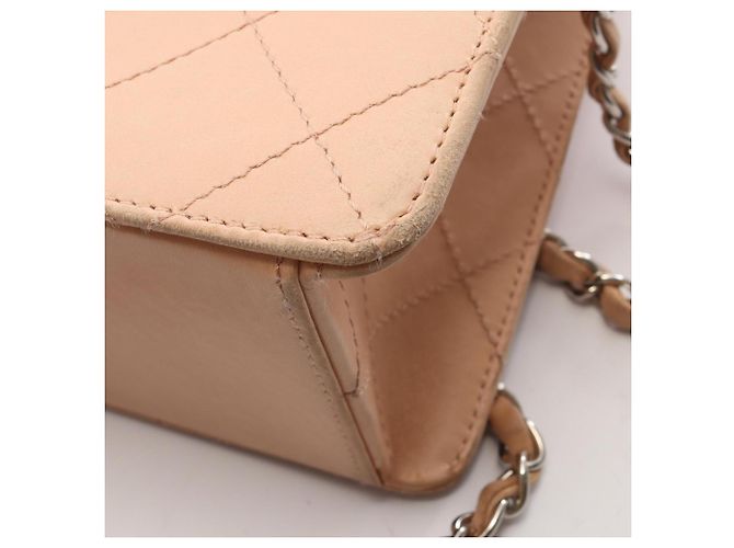 Borsa a tracolla Chanel Large Matelassé in pelle d'agnello rosa - vista 10