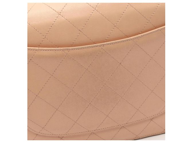 Borsa a tracolla Chanel Large Matelassé in pelle d'agnello rosa - vista 11