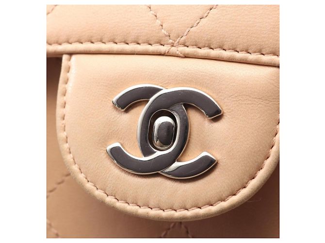 Borsa a tracolla Chanel Large Matelassé in pelle d'agnello rosa - vista 12