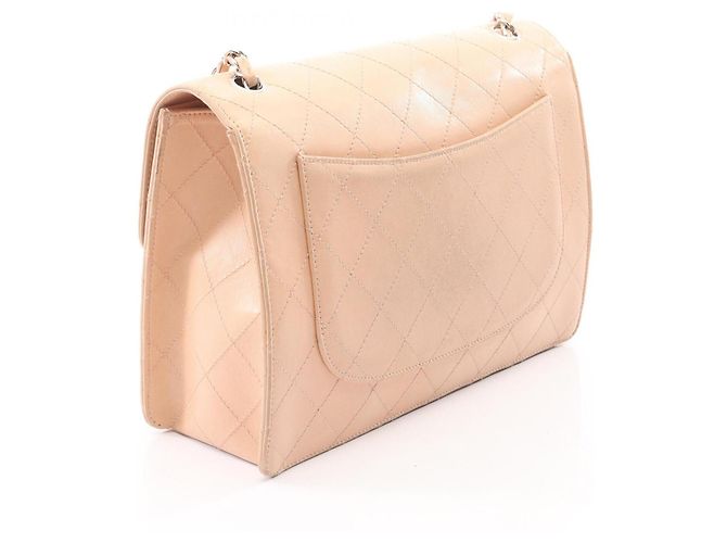 Borsa a tracolla Chanel Large Matelassé in pelle d'agnello rosa - vista 2