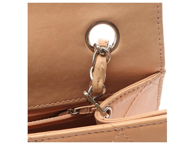 Borsa a tracolla Chanel Large Matelassé in pelle d'agnello rosa - vista 8