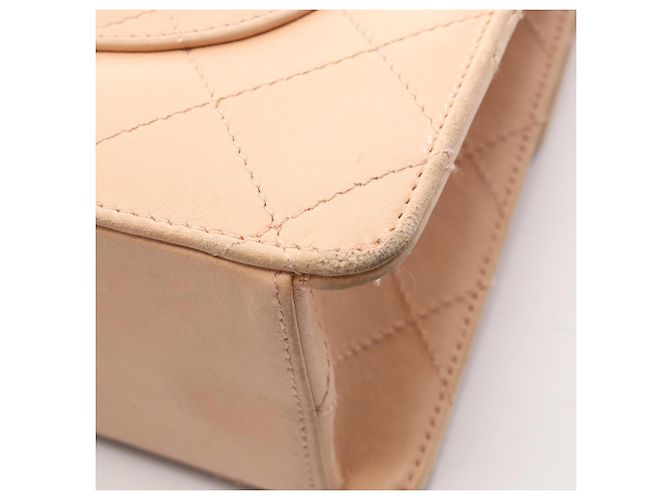 Borsa a tracolla Chanel Large Matelassé in pelle d'agnello rosa - vista 9