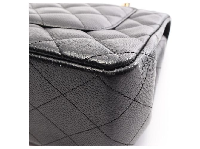 Borsa a tracolla Chanel Large Matelassé 30 Classic Double Flap Nero - vista 10