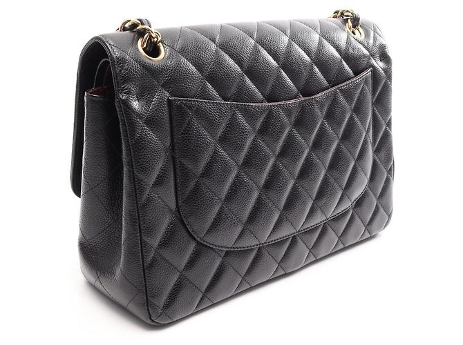 Borsa a tracolla Chanel Large Matelassé 30 Classic Double Flap Nero - vista 2