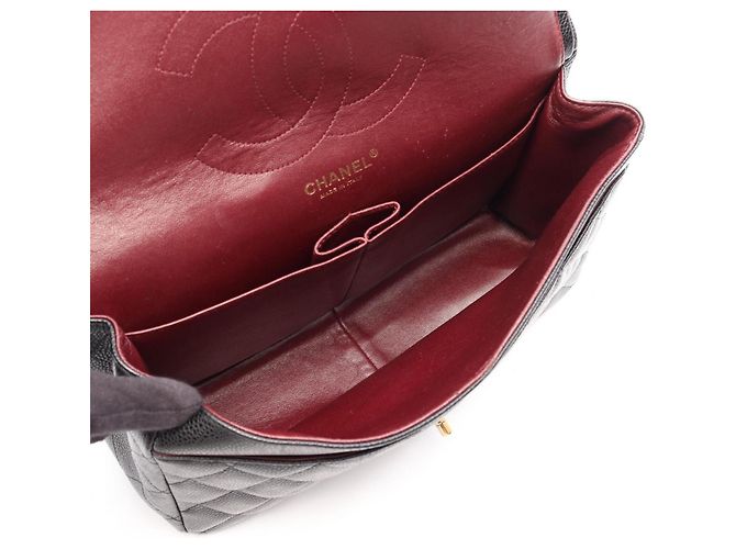 Borsa a tracolla Chanel Large Matelassé 30 Classic Double Flap Nero - vista 3
