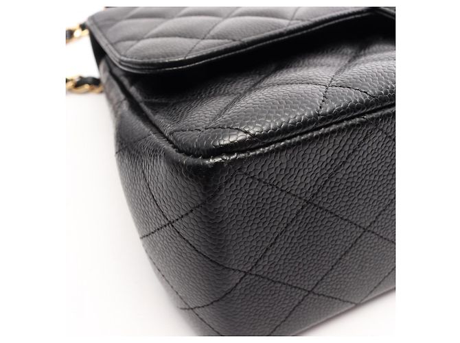 Borsa a tracolla Chanel Large Matelassé 30 Classic Double Flap Nero - vista 9