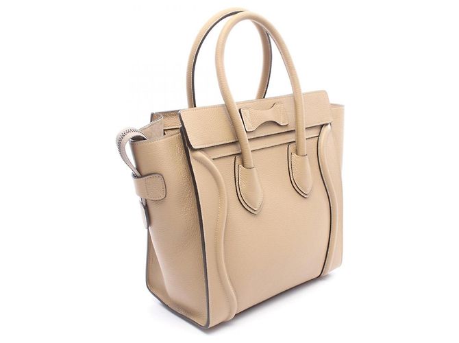 Céline Borsa a mano Celine Luggage Micro Shopper Beige - vista 2