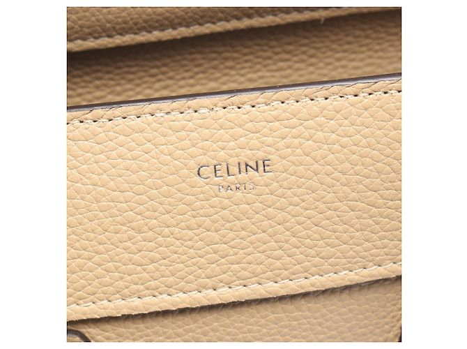 Céline Borsa a mano Celine Luggage Micro Shopper Beige - vista 4