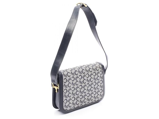 Céline Borsa a tracolla Celine C Macadam Carriage Hardware Marrone Blu navy - vista 2