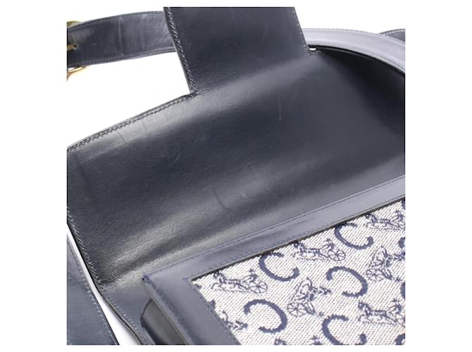 Céline Borsa a tracolla Celine C Macadam Carriage Hardware Marrone Blu navy - vista 5