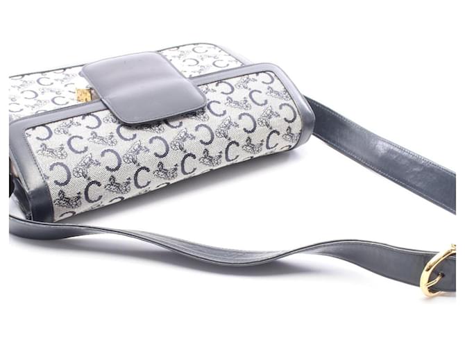 Céline Borsa a tracolla Celine C Macadam Carriage Hardware Marrone Blu navy - vista 8