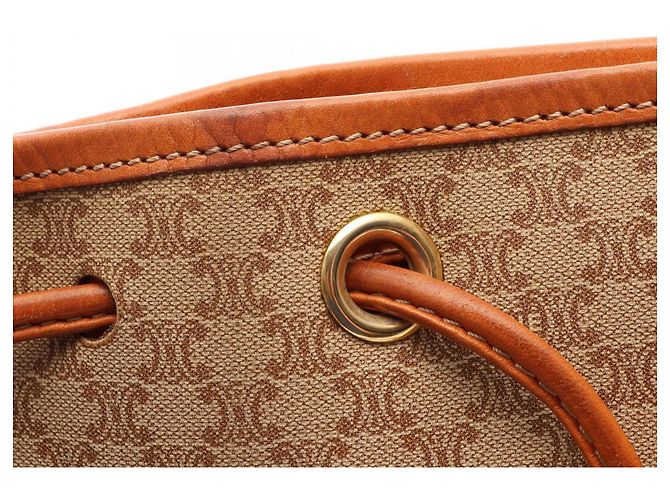 Céline Celine Macadam Schultertasche mit Kordelzug Braun Beige - Ansicht 13