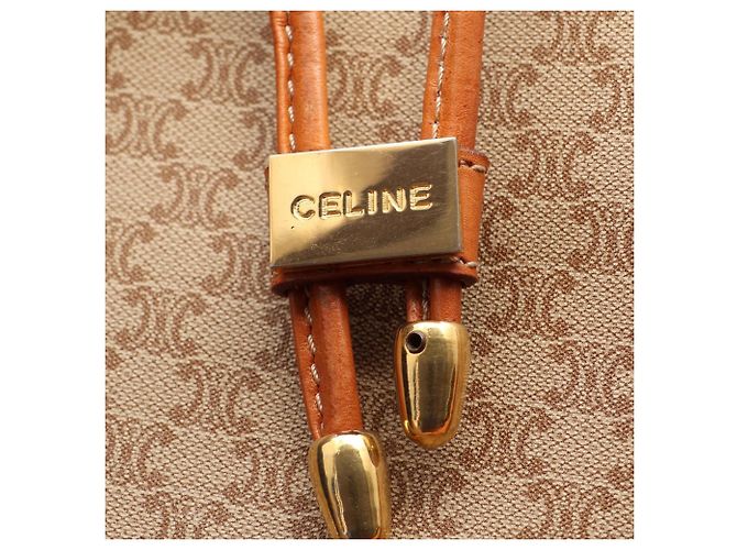 Céline Celine Macadam Schultertasche mit Kordelzug Braun Beige - Ansicht 8