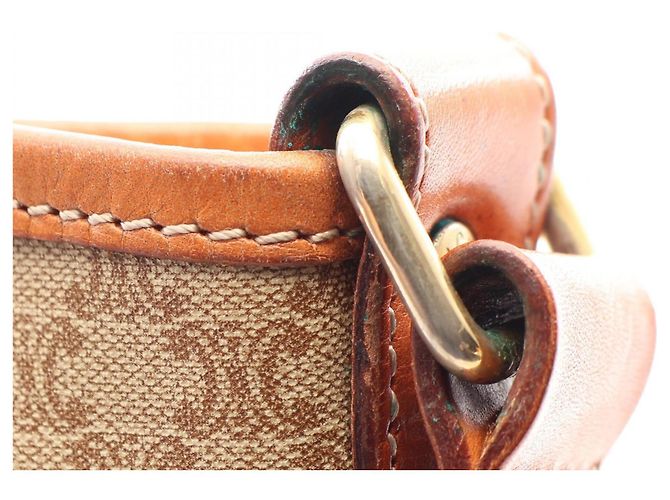 Céline Celine Macadam Schultertasche mit Kordelzug Braun Beige - Ansicht 9