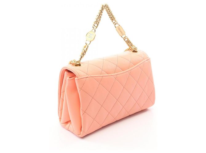 Borsa a tracolla 2-Way Chanel Matelassé in pelle d'agnello arancione - vista 2