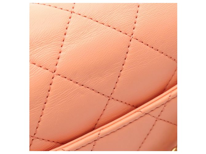 Borsa a tracolla 2-Way Chanel Matelassé in pelle d'agnello arancione - vista 9