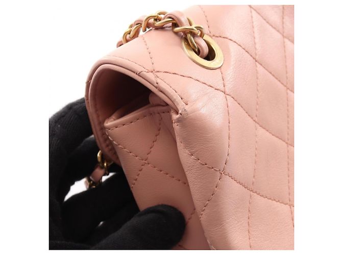 Borsa a spalla Chanel Matelassé Logo Rosa - vista 13