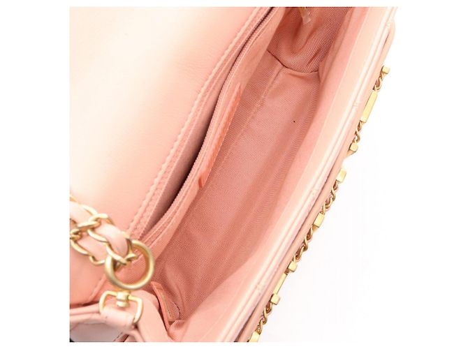Borsa a spalla Chanel Matelassé Logo Rosa - vista 3