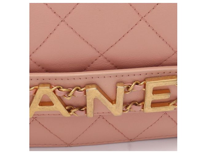 Borsa a spalla Chanel Matelassé Logo Rosa - vista 7