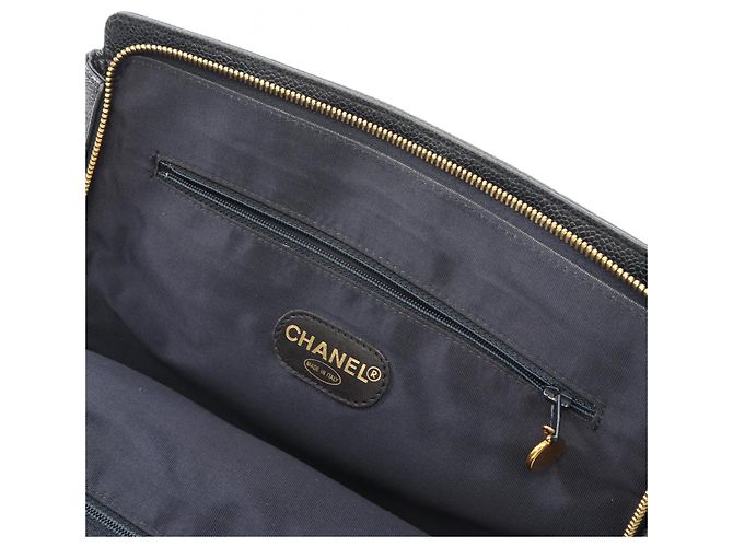 Borsa a mano Chanel in tela blu navy - vista 10