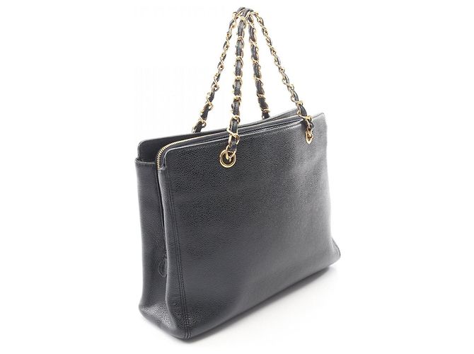 Borsa a mano Chanel in tela blu navy - vista 2